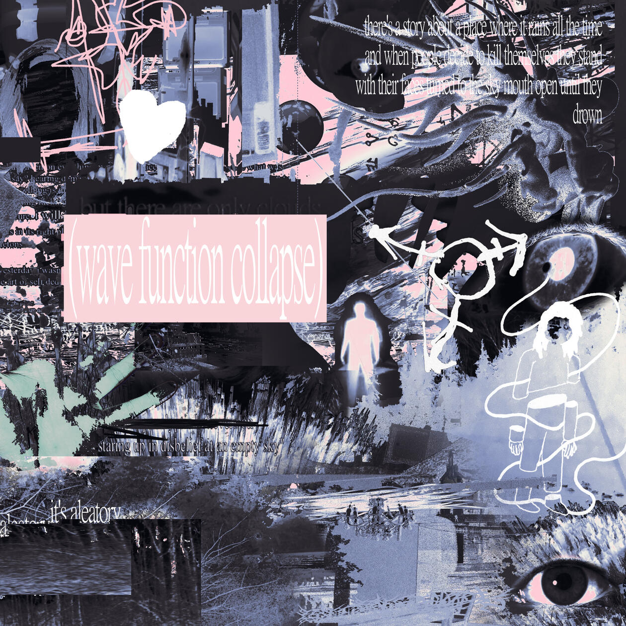 "wave function collapse" (4000x4000px, mixed media digital, 2024)