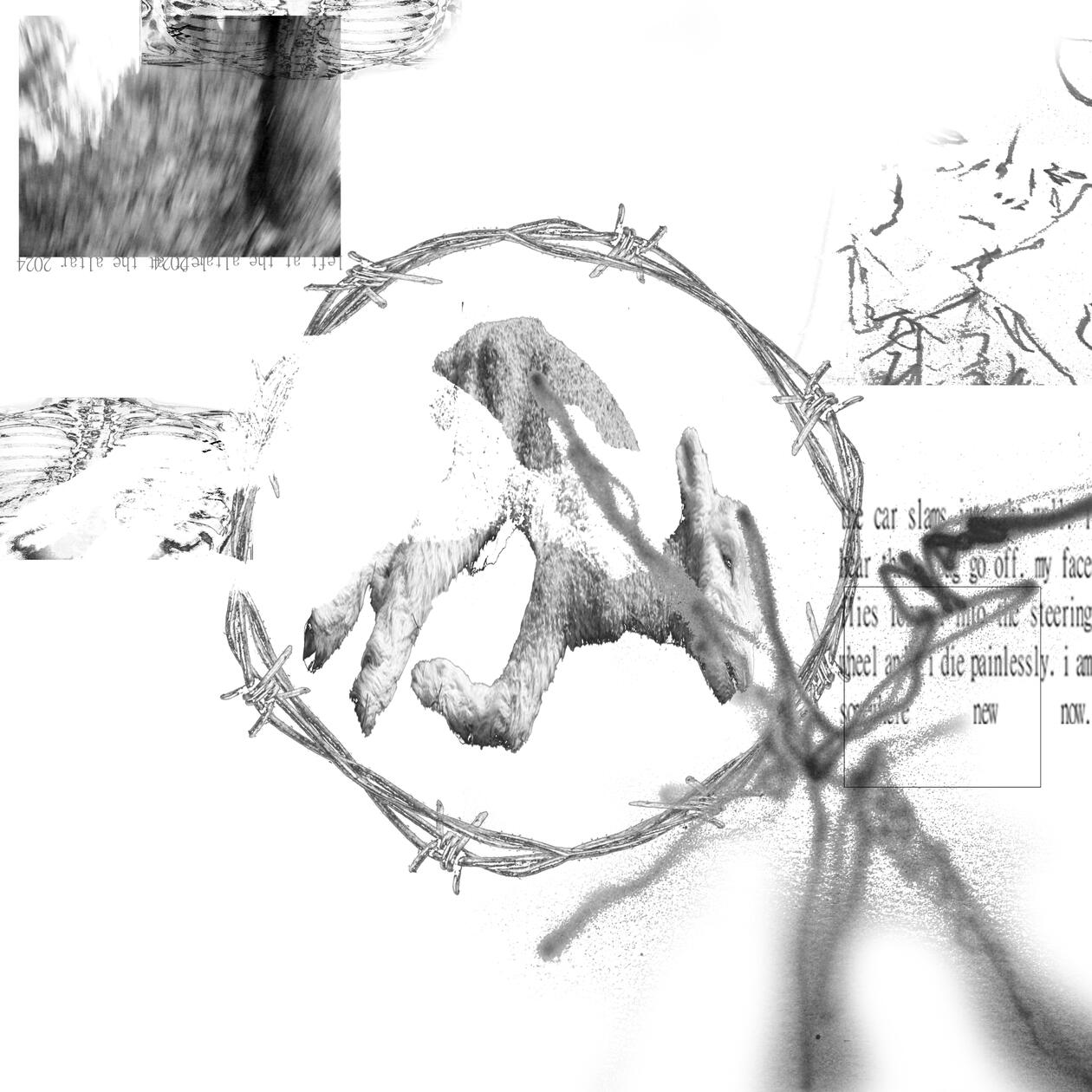 &quot;heroin&quot; (20x20&quot;, mixed media digital, 2025)